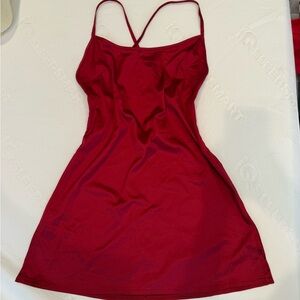Lulu's Vibrant Red Satin Dress